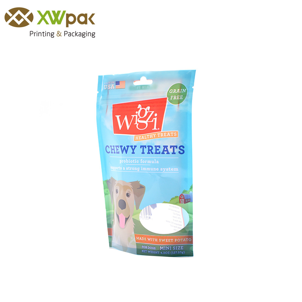 Dog Treats Pet Food Packaging Bag Plastic FDA Approved 150microns Customized Color