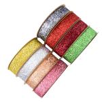 25mm Shinny Glitter Velvet Ribbon Dyed Olive Green Velvet Ribbon