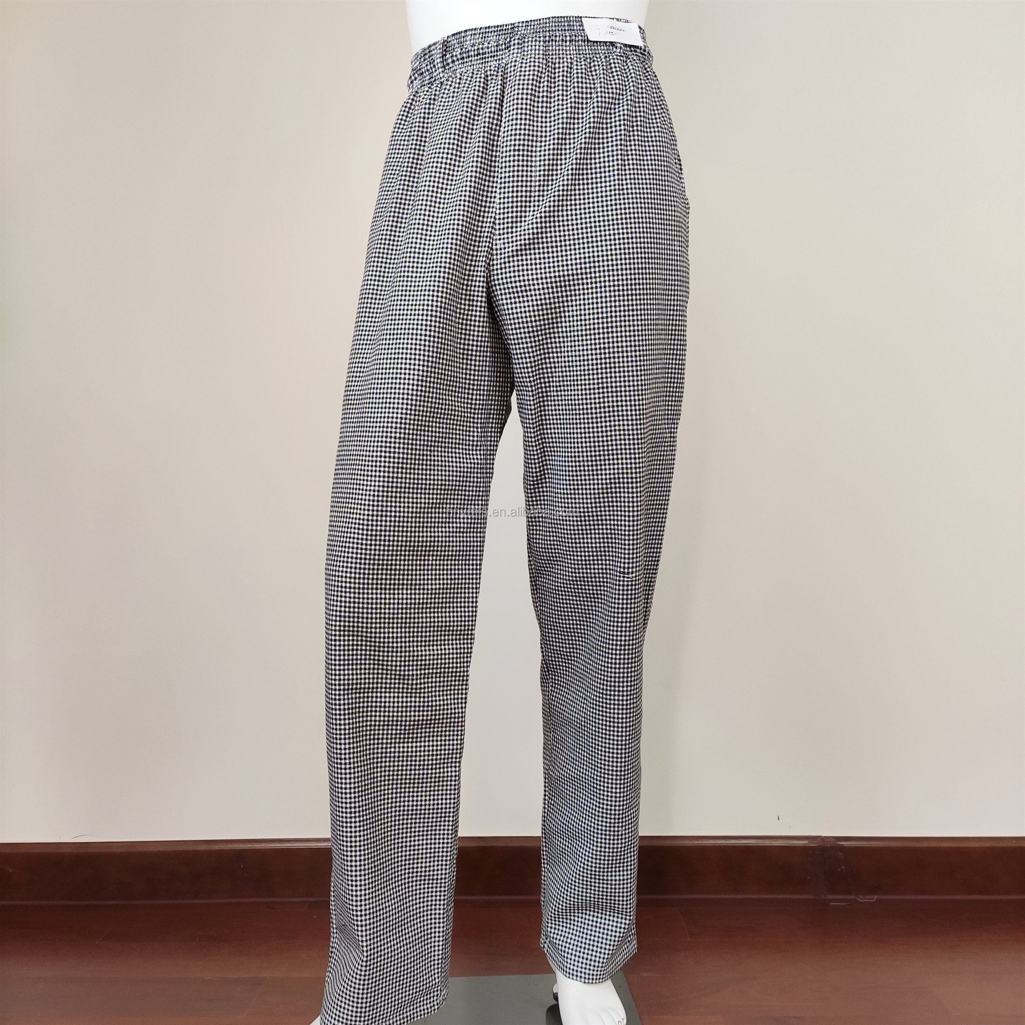 High quality popular fashionable Yarn dyed checked chefs pants uniform classic restaurant uniform for waiter