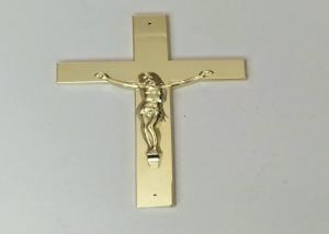 Quality Pale Gold PP Plastic Coffin Crucifix 24×14cm For Funeral Casket wholesale