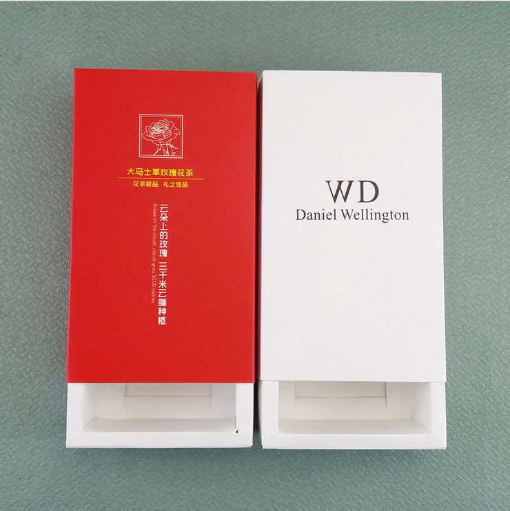 Customized Eco friendly brown Kraft paper folding box slide drawer cardboard paper box
