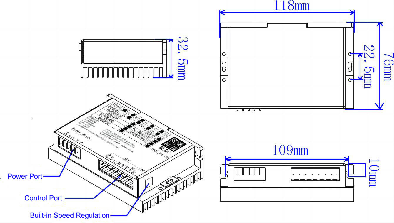 30A 45A 60A Current PWM Controller Rectangle BLDC Motor Driver Board with Technical Support
