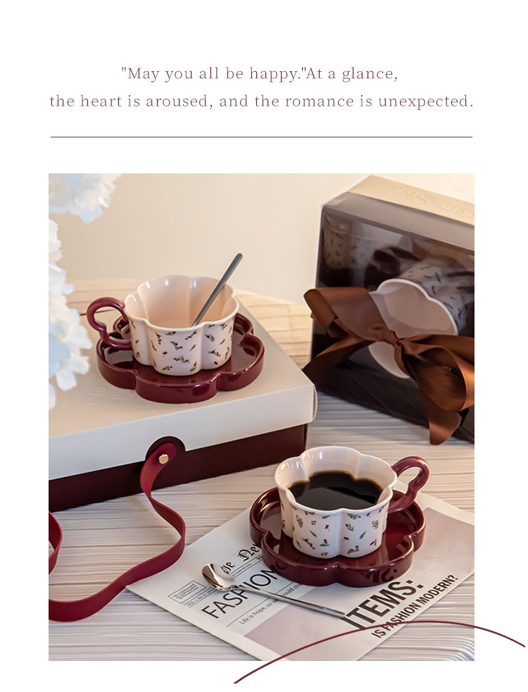 Vintage Afternoon Tea Flower Shaped Tea Cups And Saucers Cappuccino Mug Porcelain Set