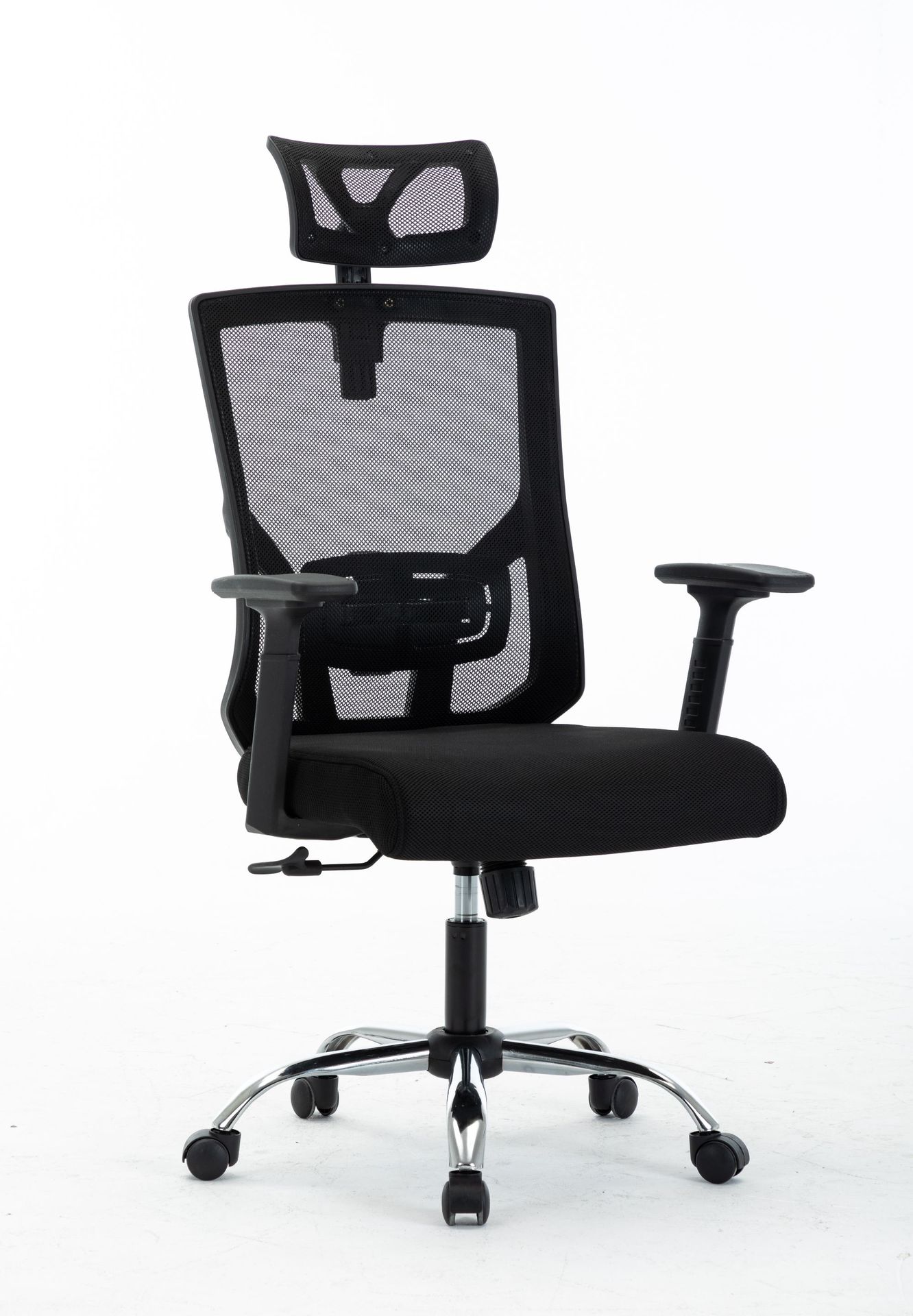 Effortlessly Work with this Adjustable Back Support and Headrest Mesh Swivel Office Chair
