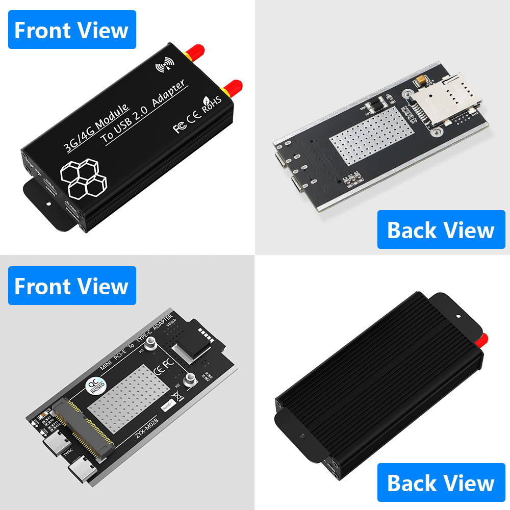 4G Wireless Mini PCI-E To USB 2.0 TYPE C Adapter ODM