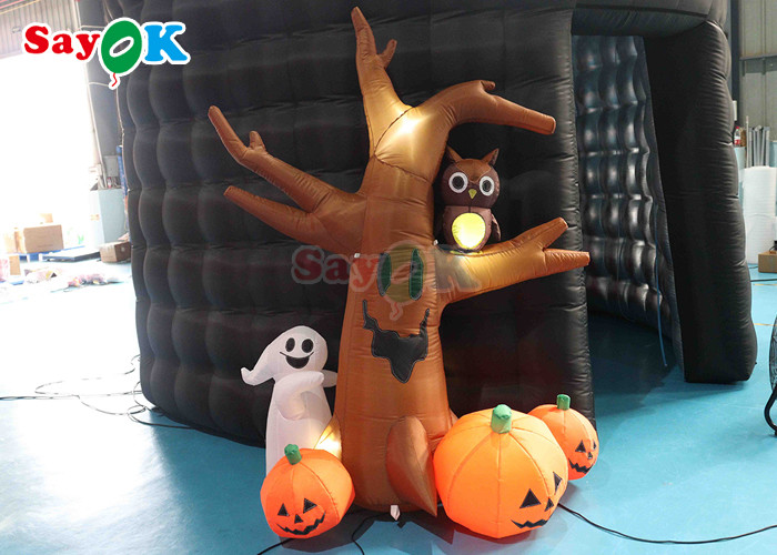 2mH Blow Up Pumpkin For Yard Outdoor Ghosts Tree Halloween Decoration
