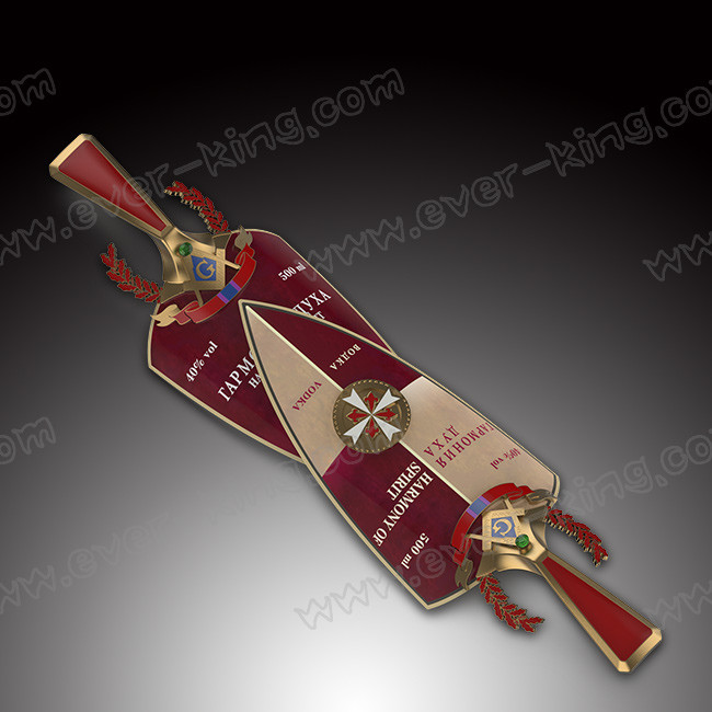 Custom Embossing Stamping Sticker Spirits Metal Label