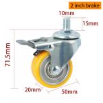Light Duty Mini Castor Wheels Yellow 2 Swivel Caster Wheels 262S-86A