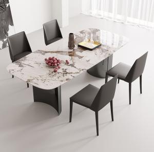 Quality Light Luxury Stainless Steel Marble Dining Tables Height 0.78m wholesale