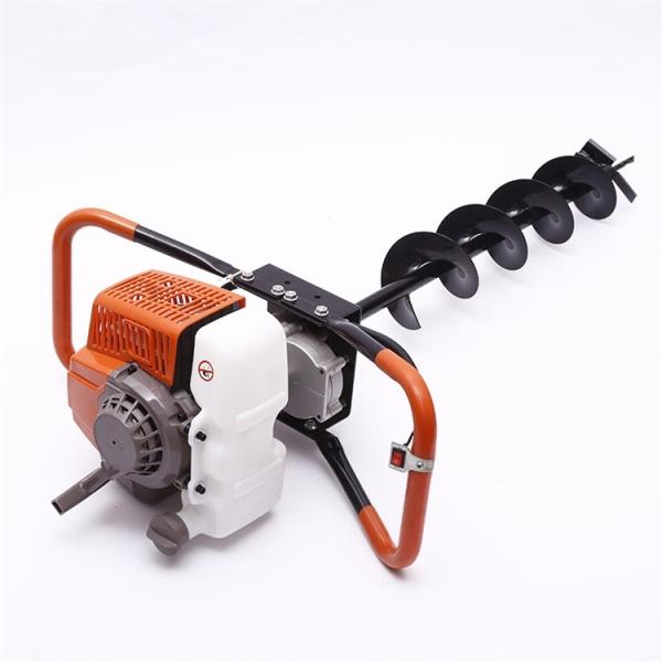 52cc Ground Digging Machine Petrol Gas Powered Post Hole Digger Borer 3Bits 2