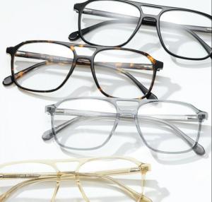 Quality 4 Colors Acetate Frame Optical Glasses Large Square 20Pcs Non Prescription wholesale