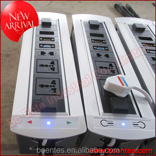 Electric Office Power Data Outlet Box/CE Approved H-DMI Motorized Pop Up Outlet