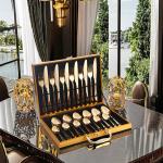 Sustainable 24pcs Silverware Set Stainless Steel Hotel Wedding Flatware Spoon