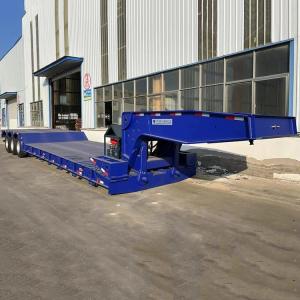 Quality Tri Axle Removable Lowboy Gooseneck Semi Trailers 80 Ton Detachable Heavy Load Trailer for Sale wholesale