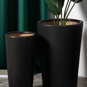 Quality Nordic style black modern home decoration indoor outdoor large garden decoration flower ceramic plant pots wholesale