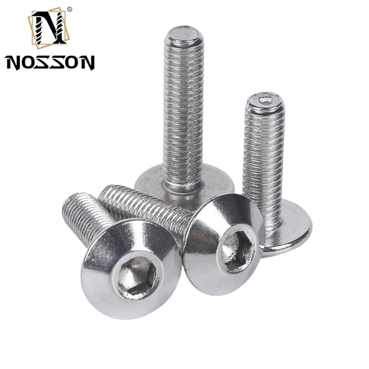 Metric M6 *12 Umbrella Head Hex Socket Screw with Chrome Plated Finish and INCH Measurement System JIS Standard