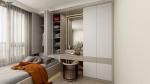 Wooden Bedroom Storage Closet Hinge Door Wardrobe Customized Color for