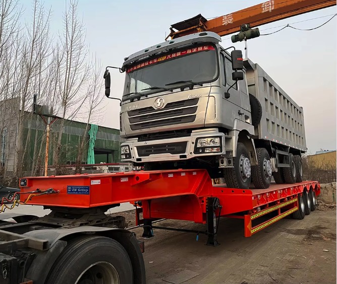 3 Axle 80ton Detachable Gooseneck Lowbed Semi Trailer Heavy Duty Lowboy Trailer For Ghana