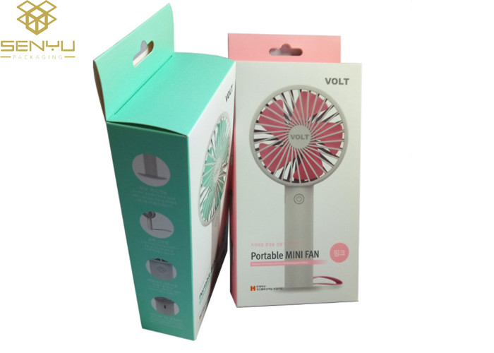 Mini Fan Car Charger Cardboard Paper Packaging Box 350gsm Custom Logo