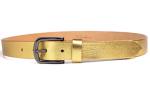 1 1/8”Genuine Leather Casual Belt in Bright Metallic Colors With Gunmetal Buckle