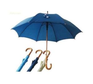Quality Hook Handle Navy Blue Umbrella Wooden Handle Metal Frame With Fibreglass Ribs wholesale