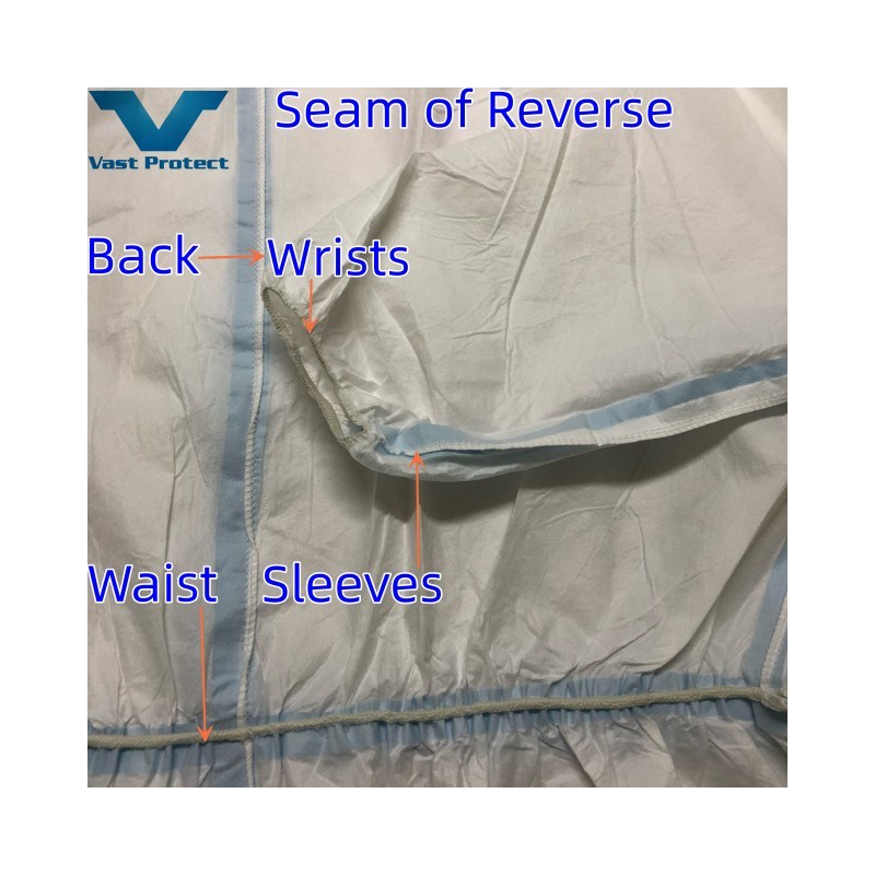 Smooth Breathable Disposable White Microporous Clothes with Hood for Cleanroom