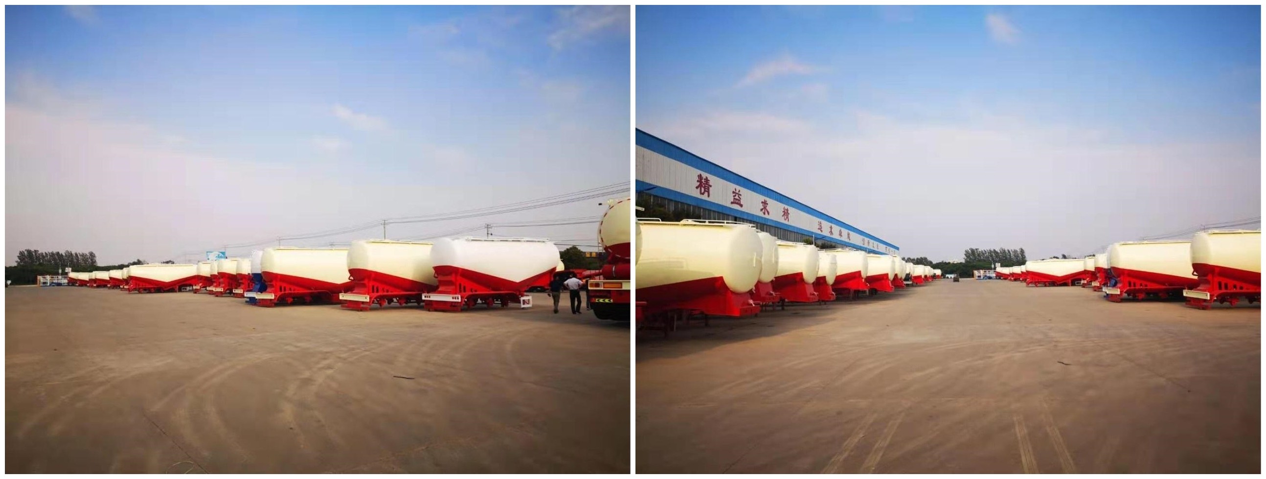 2 Axle Bulk Cement Tanker Semi Trailer 45 Cubic Meters