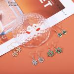 Elk Snowman Santa Silver Christmas Earrings , Xmas Tree Womens Holiday Earrings