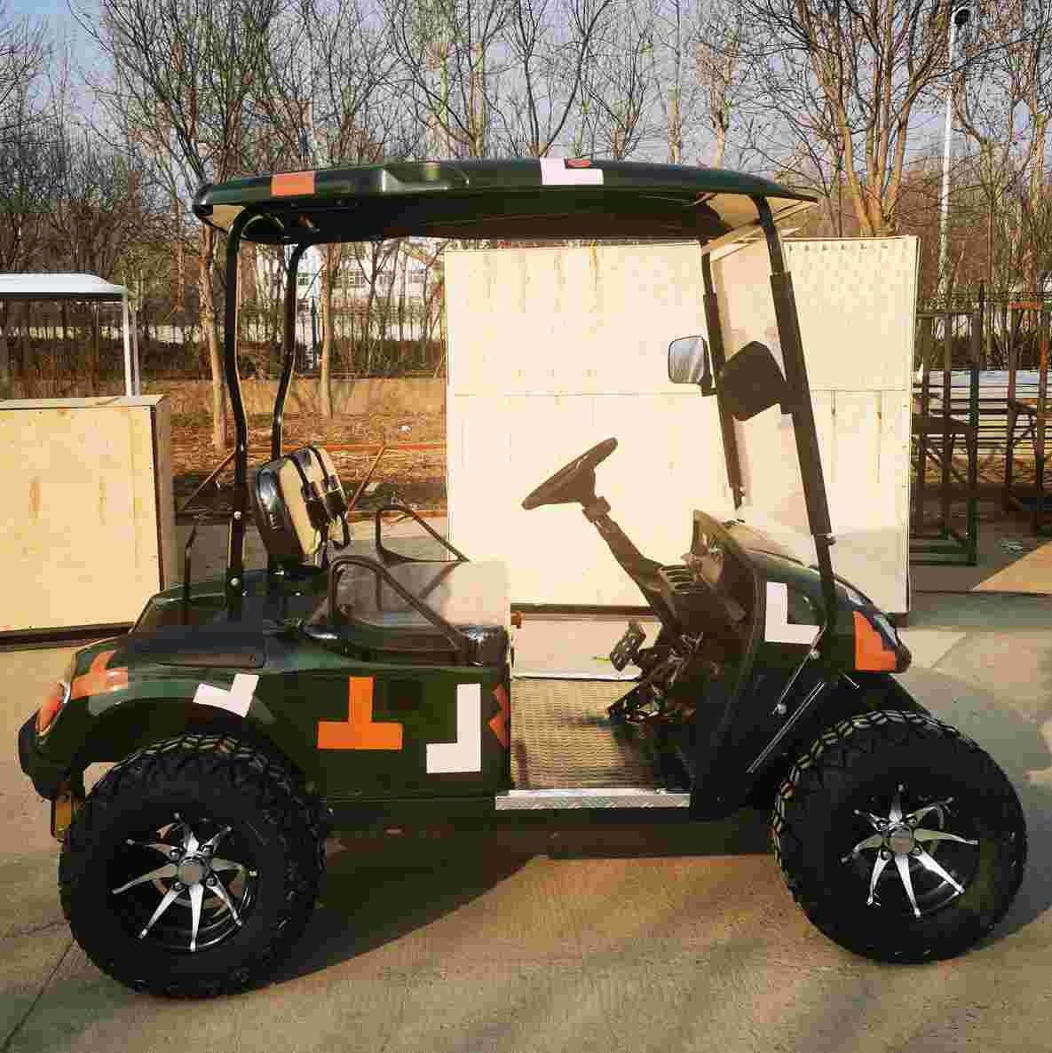 LED Steel Frame 25-40 Mph Electric Golf Cart with All Terrain Tires
