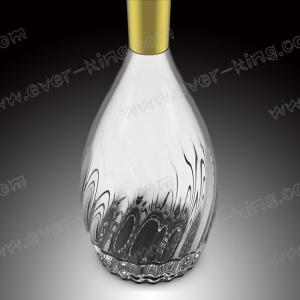 Quality 700ml Brandy Bowling Liquor Glass Bottle With Metal Labels wholesale