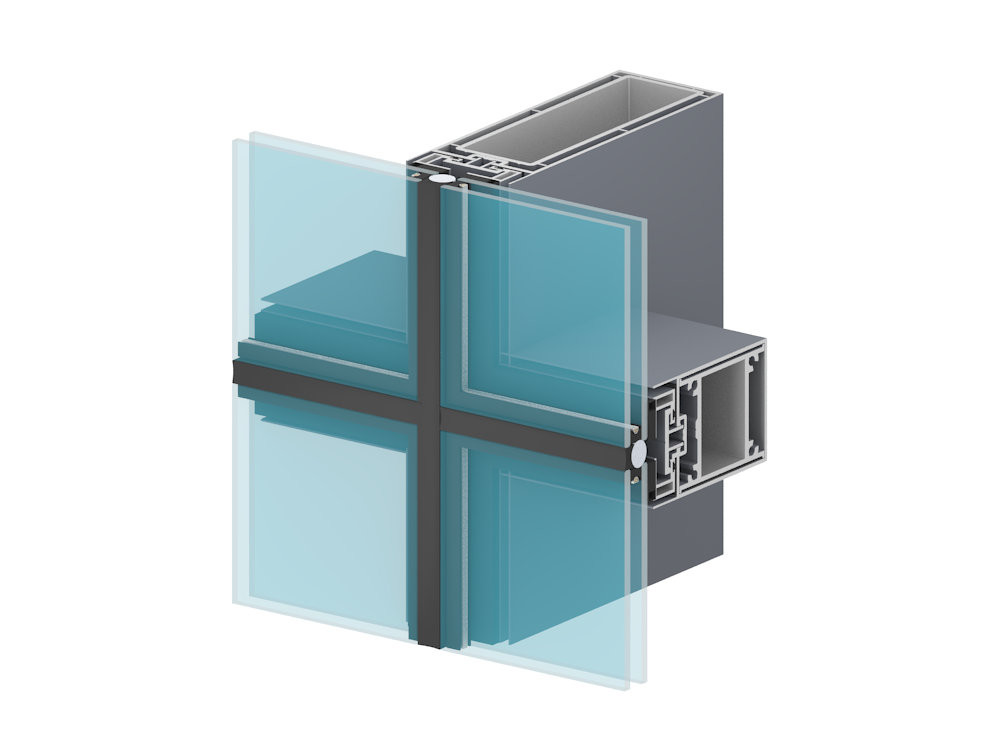 Powder Coated Aluminium Extrusion Profiles Aluminium Glass Curtain Wall