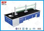 PVC Handle Steel Wood Lab Island Bench For University Laboratory