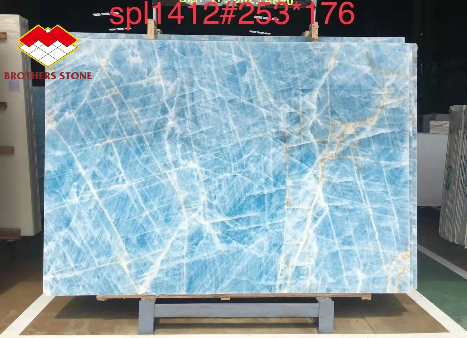 Modern Floor Revolution Translucent Blue Jade Onyx Stone Tiles for Wall and Floor