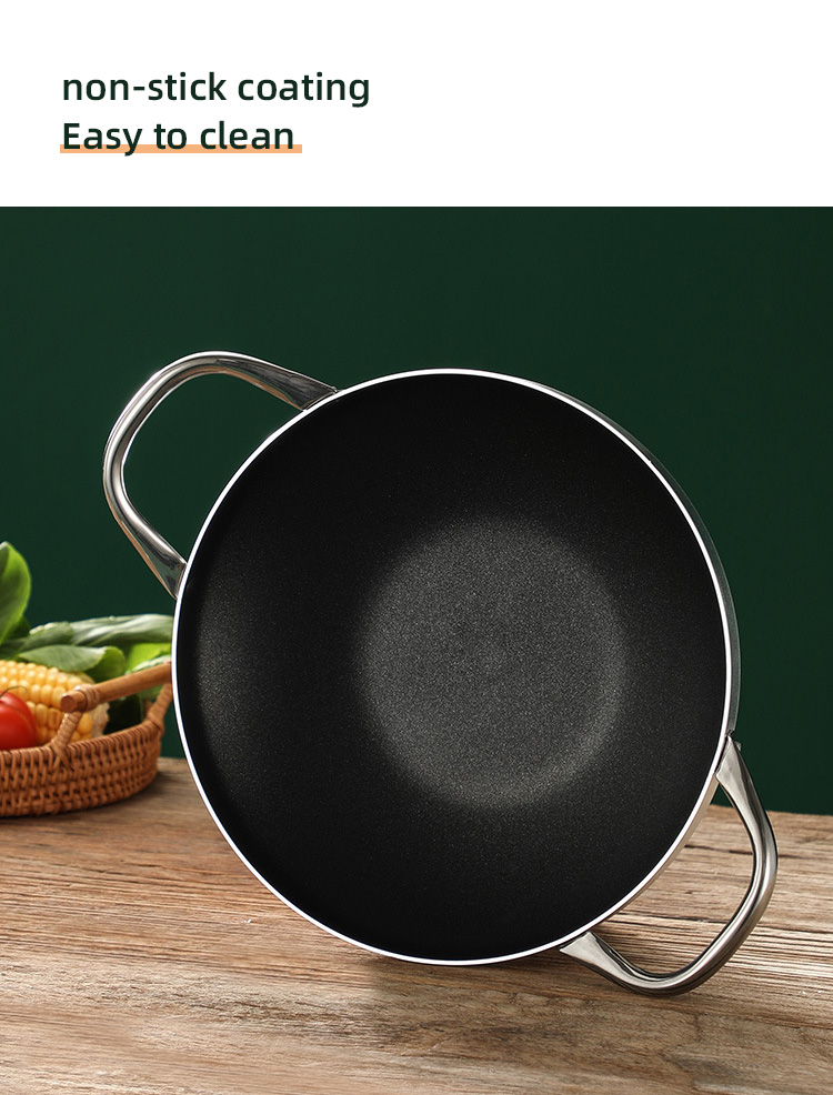 Stylish Easy To Clean Kitchen Cookware Extra Thick Aluminium Non Stick Coated Pan