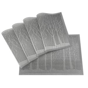 Quality Rectangle Purple Custom Logo Pvc Placemat Table Mats Washable Waterproof Placemats wholesale