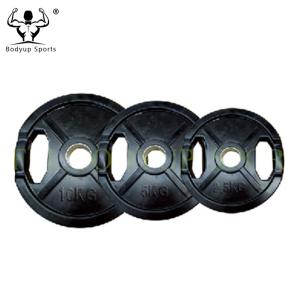 Quality Black Rubber Coated 2 Grips Weight Disc Plates wholesale