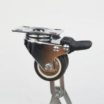 2 Inch TPR Double Wheel Castors With Brakes Soft Wheel Brown Rubber Furniture