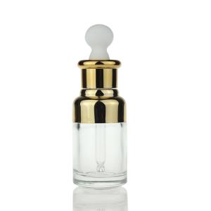 Quality Cosmetic Serum Oil Essence Glass Clear Dropper Bottle Empty 35ml S020 wholesale