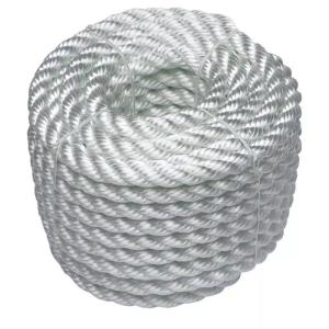 Quality Specifications 3 Strands Twisted White Polyester Mooring Rope 200m Length Customizable wholesale