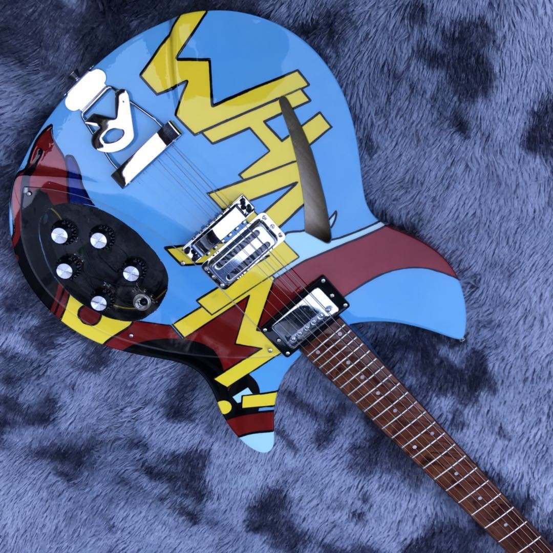 Custom WHAAM 330 Electric Guitar TPP Paul Weller Roy Lichenstein Printing Vintage Jam