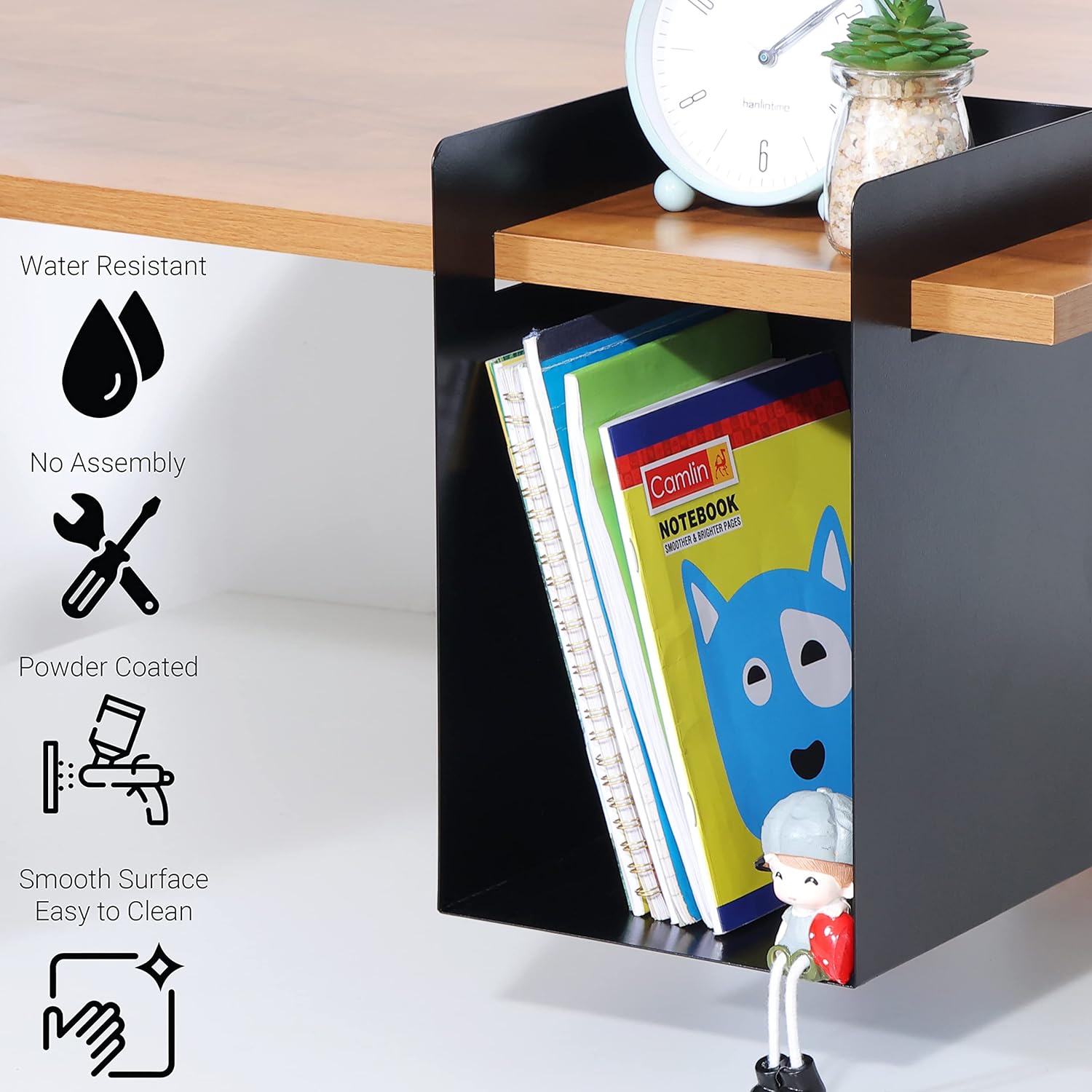 40cm 43cm 45cm 50cm Office Desk Hanging Under Table Book Rack for Customized Storage