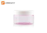 Plastic PET Cream Jar Pink Clear 20g with White Cap for Cosmetic Packaging