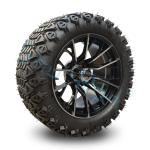 Exclusive Golf Cart Machined Glossy Black Wheel 14inch Tire with Rim for Golf