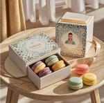 Varnishing Macaron Favour Paper Food Gift Boxes Packaging With Divider