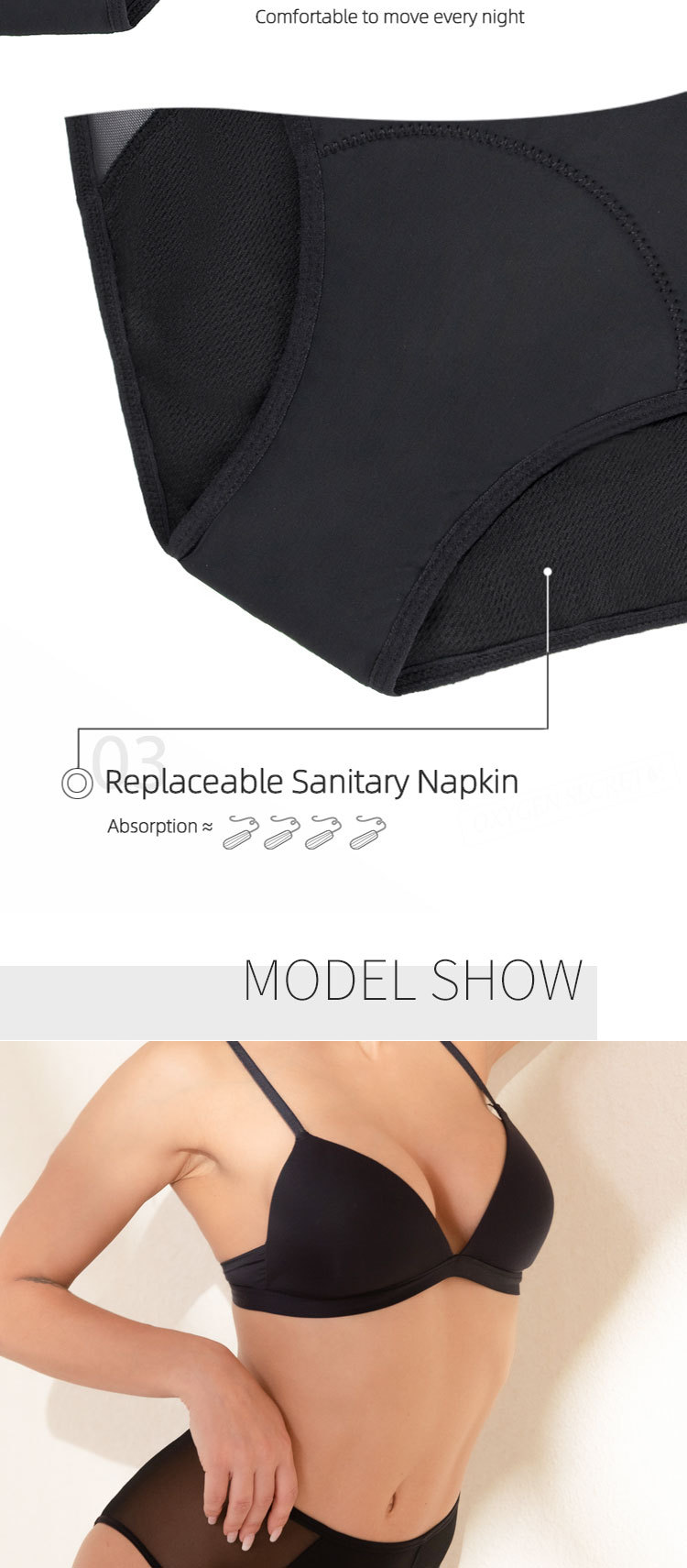 High Rise Leak Proof Period Underwear XS-4Xl Absorbing Women Sexy Underwear