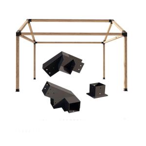 Quality Slanted Roof Pergola DIY Bracket Kit for Iron Wood Beams and Durable Steel Support wholesale