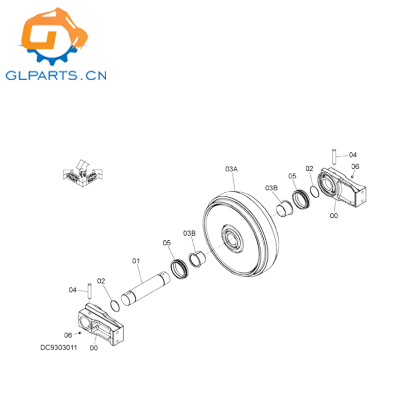Excavator Idler Wheel 9303011 9302525 For Hitachi ZH200-A ZX200-5G ZX240-5G