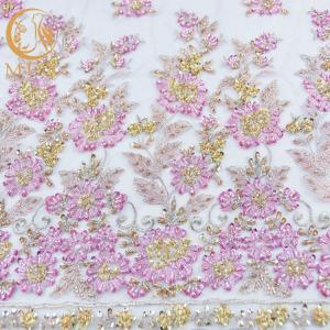 Quality Latest Sequin Lace Fabric Embroidery French Beaded 135cm Width For Party wholesale