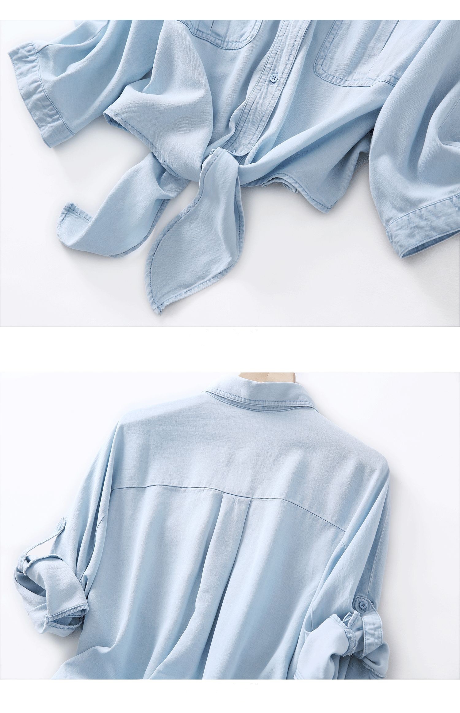 Twill Denim Tencel Cotton Blend Fabric For Garment Dress Shirting