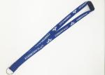 20MM Blue Tube Silk Screen Lanyards / Badge Holders Lanyards With Split Ring